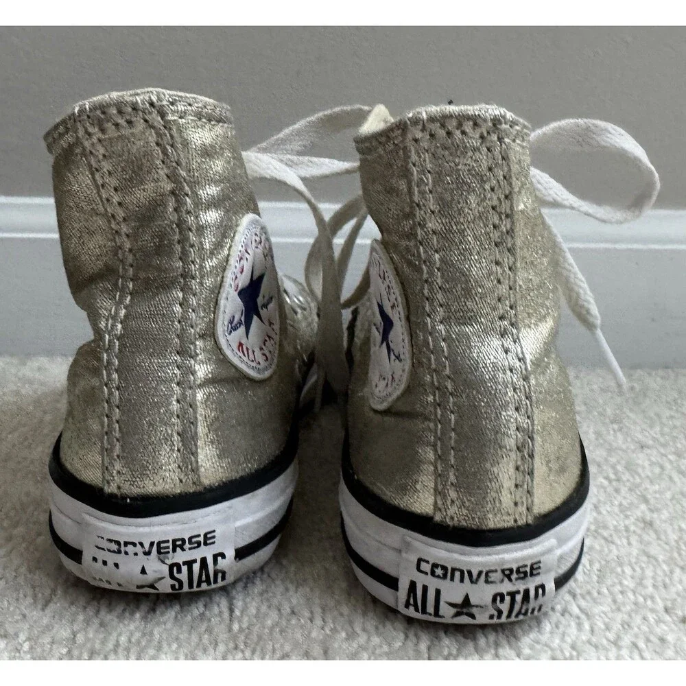 Converse Chuck Taylor All Star Metallic High Top Sneakers Light Gold Toddler 11